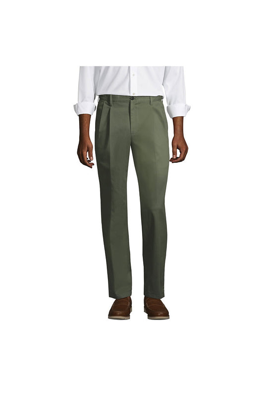 Men's Comfort Waist Pleated No Iron Chino Pants