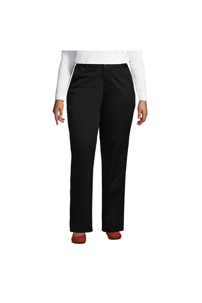 Women's Plus Plain Front Blend Chino Pants