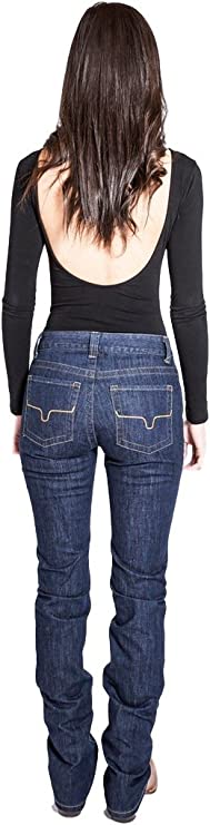 Women's Betty Western Style Bootcut Mid-Rise Straight Fit Durable Shape-Saving