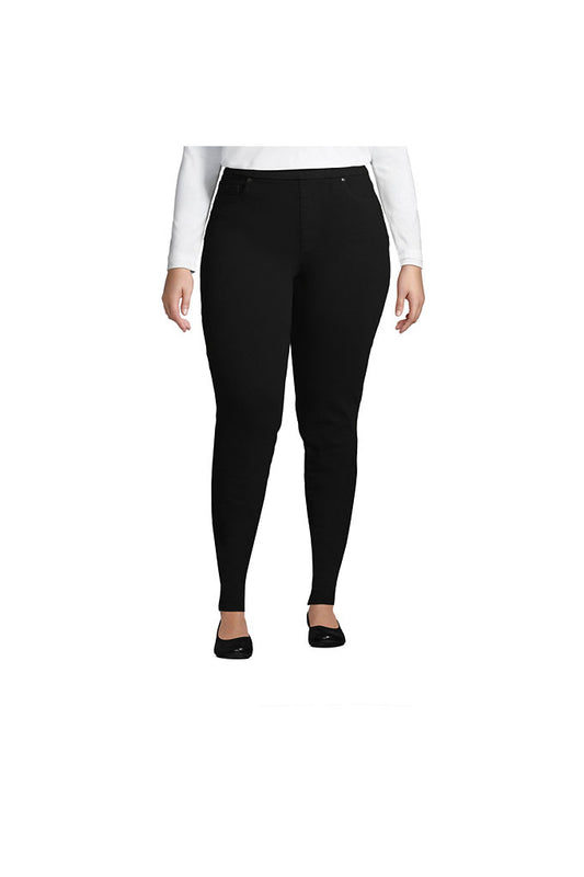Women's Plus Size High Rise Elastic Waist Pull On Skinny Legging Jeans