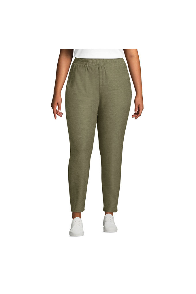 Women's Plus Size Active High Rise Soft Performance Refined Tapered Ankle Pants