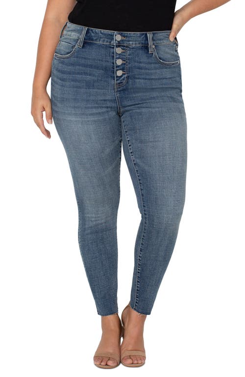 Los Angeles Abby High Waist Raw Hem Ankle Skinny Jeans in Perry