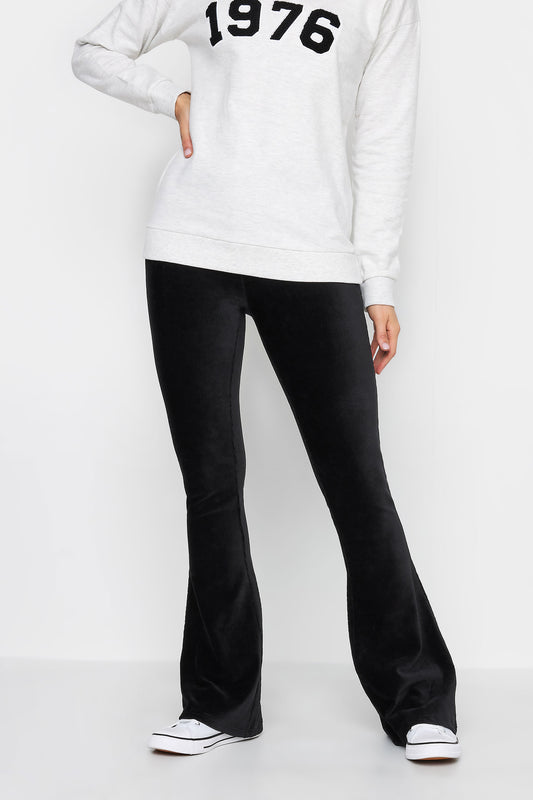 Tall Black Cord Kick Flare Leggings