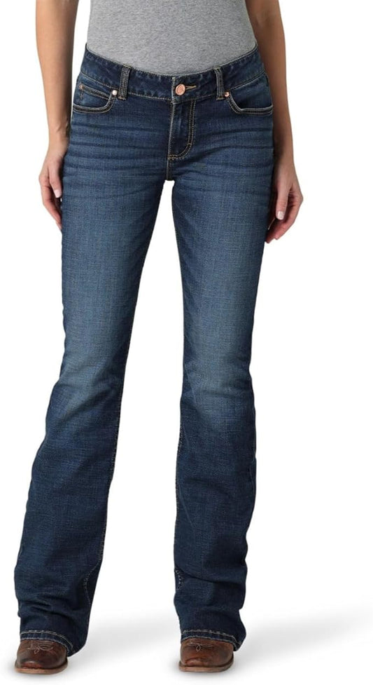 Wrangler Women's Retro Mae Mid Rise Stretch Boot Cut Jean