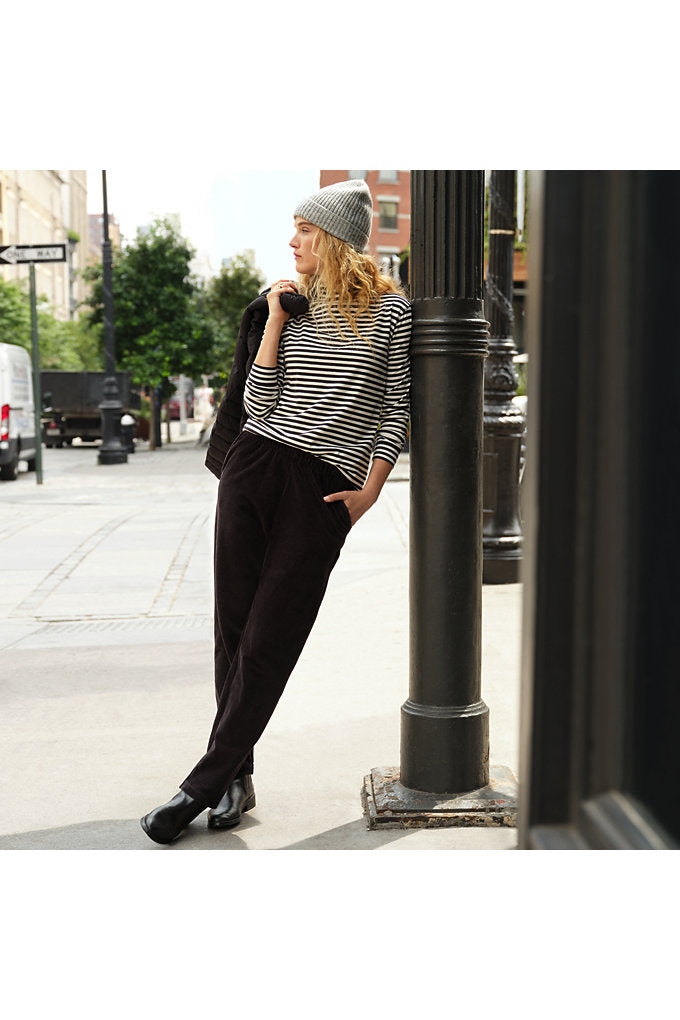 Sport Knit High Rise Corduroy Elastic Waist Pants