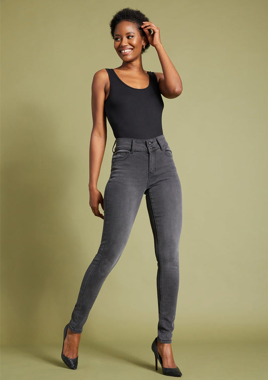 Alloy Apparel Tall Sabrina High Rise Plus Size Jeans for Women in Dark Grey