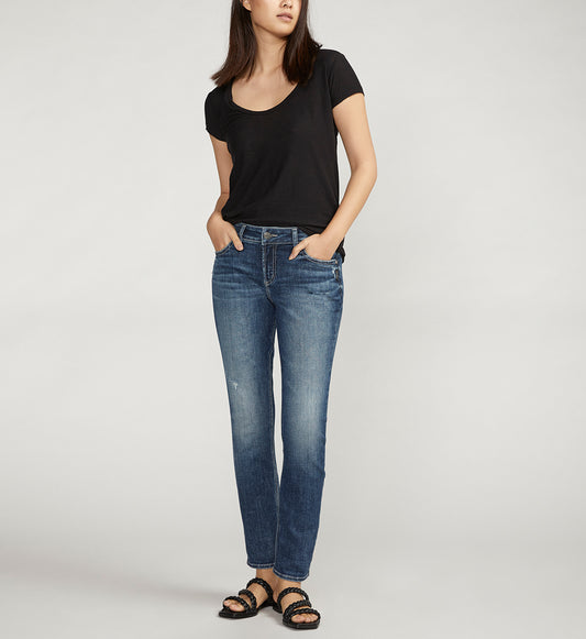 Elyse Mid Rise Straight Leg Jeans
