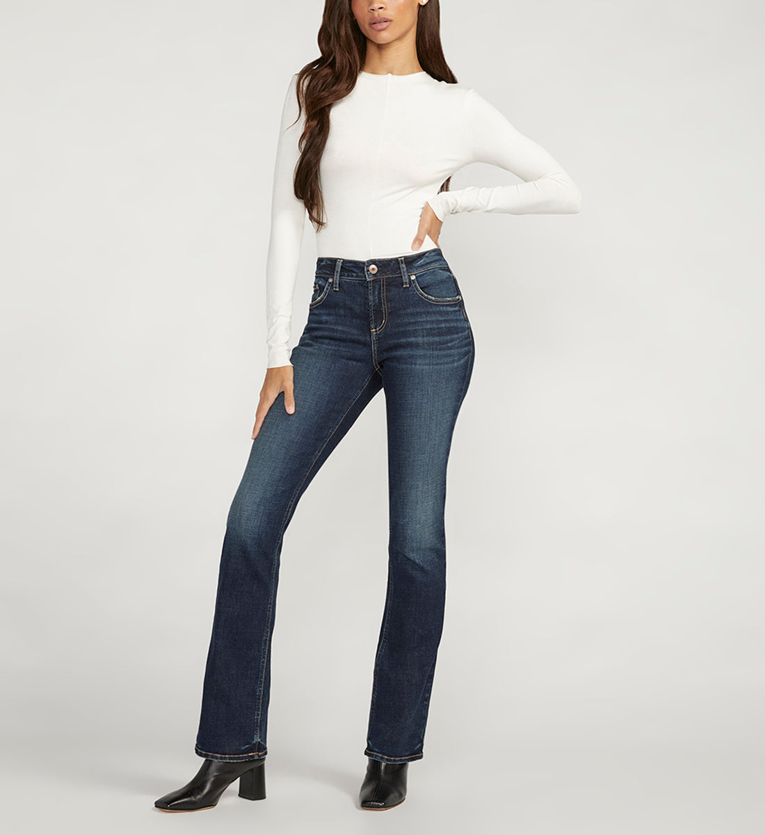 Elyse Mid Rise Slim Bootcut Jeans