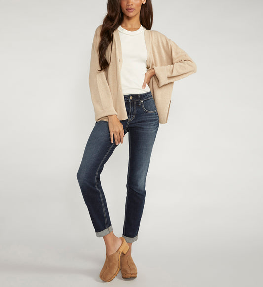 Boyfriend Mid Rise Slim Leg Jeans