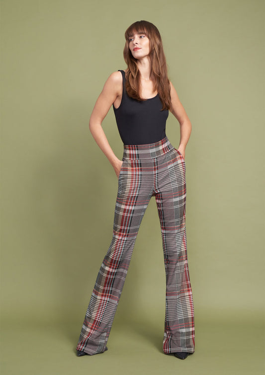 Alloy Apparel Tall Samara Flare Pants for Women in Rust/Taupe