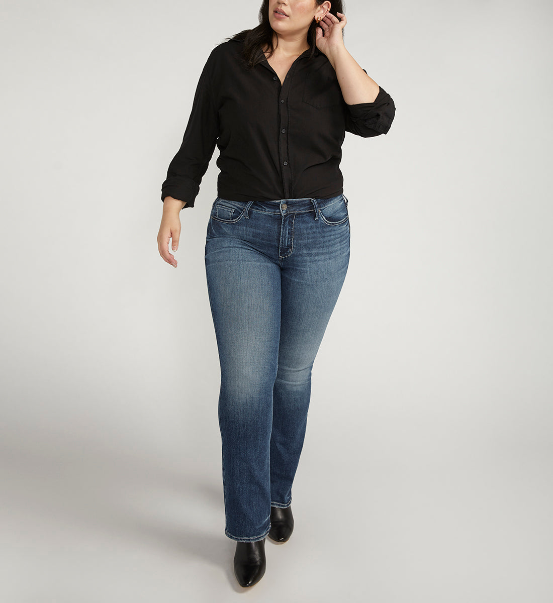 Suki Mid Rise Slim Bootcut Jeans Plus Size