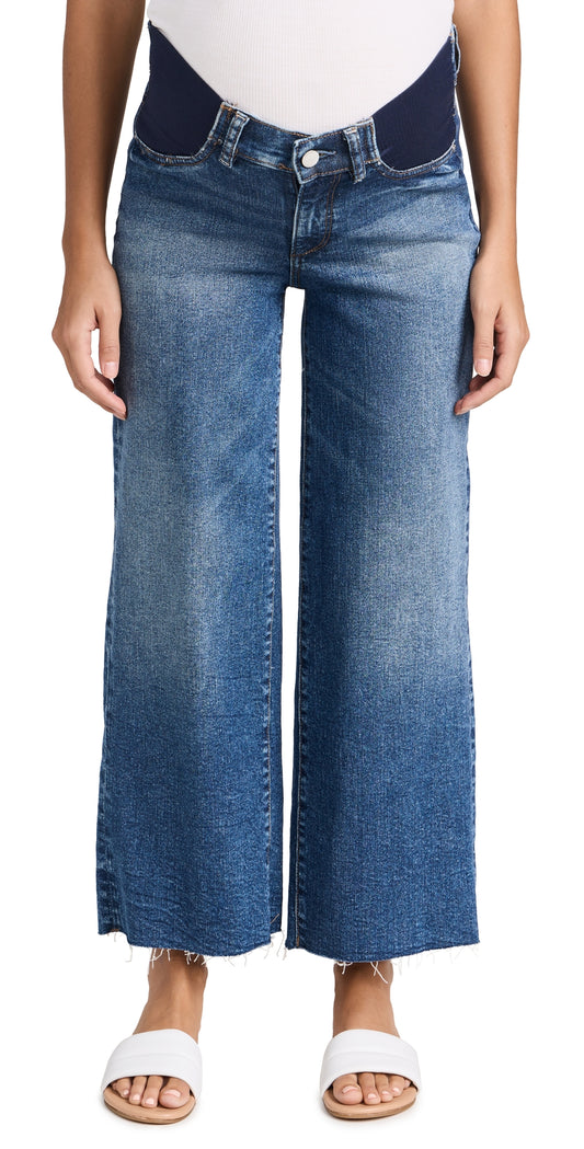 Wide Leg Maternity Jeans in Low-Stretch Denim: 26.5" Inseam