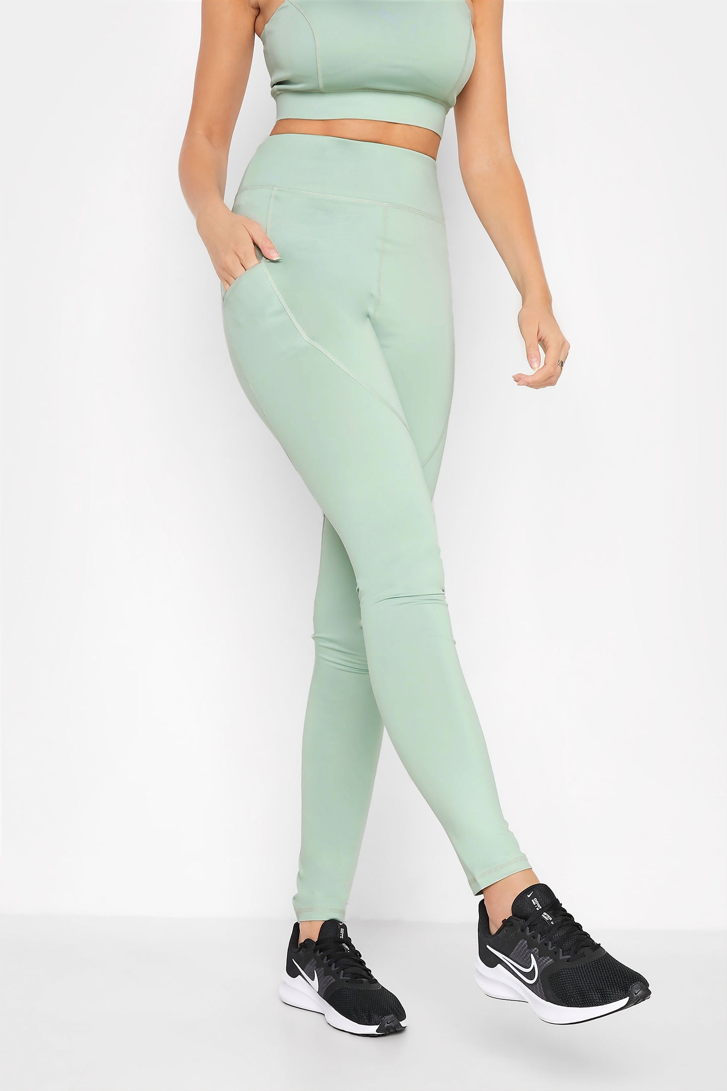 LTS ACTIVE Tall Sage Green Stretch High Waisted Gym Leggings