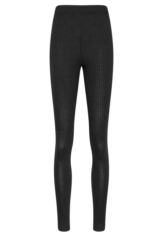 Tall Black Ribbed Leggings