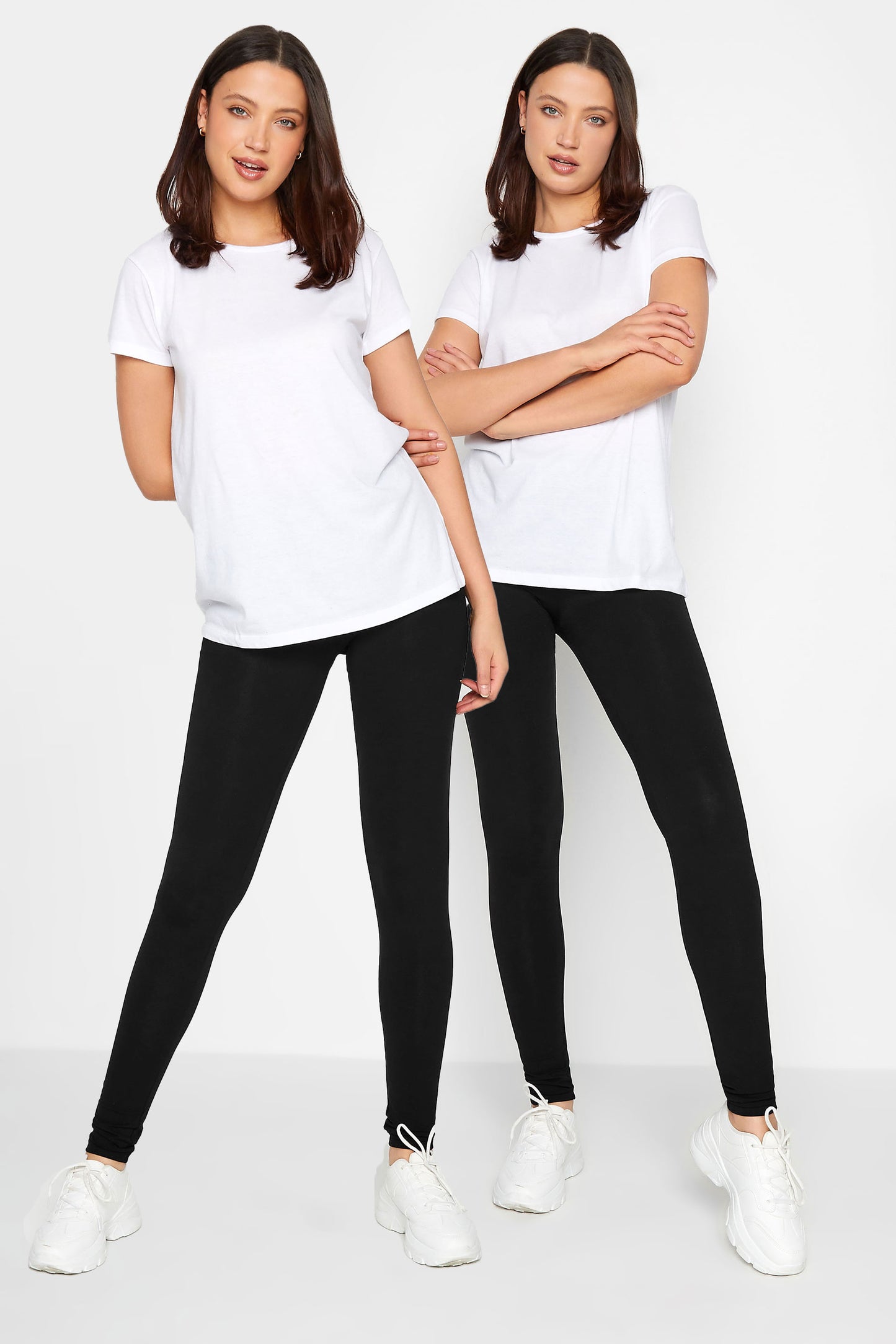 Tall 2 Pack Black Stretch Cotton Leggings