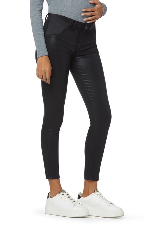 The Icon Coated Ankle Skinny Maternity Jeans in Black