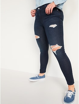 Old Navy Mid-Rise Rockstar Super Skinny Ripped Jeans for Women