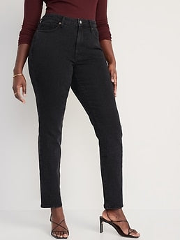 High-Waisted OG Straight Black Jeans for Women