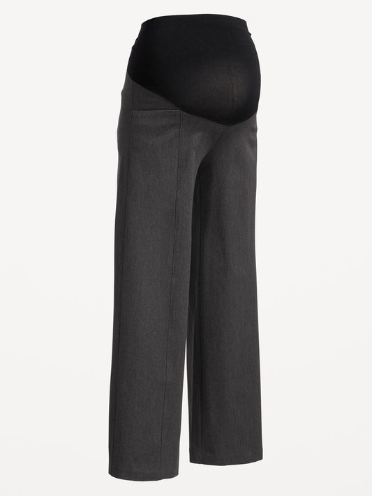 Old Navy Maternity Full-Panel Heathered Pixie Wide-Leg Pants
