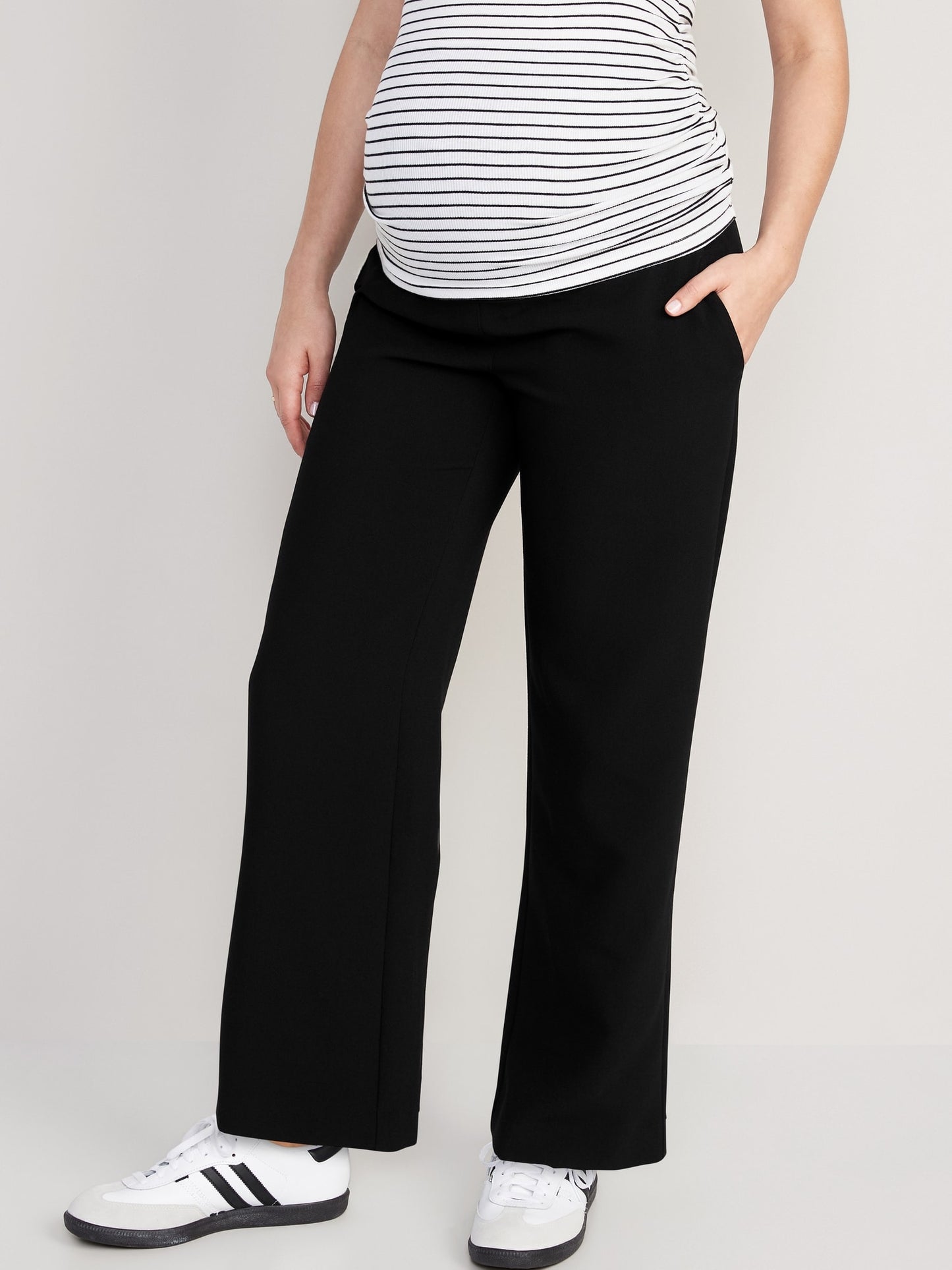 Old Navy Maternity Full-Panel Textured Pixie Wide-Leg Pants