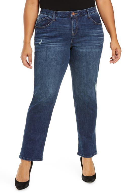 'Ab'Solution Cuffed Girlfriend Jeans in Bl-Blue
