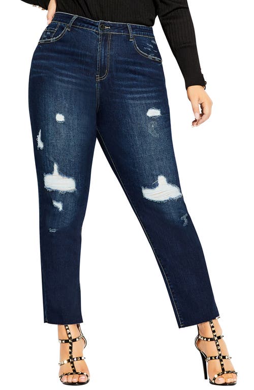 So Jaded High Waist Crop Slim Jeans in Dark Denim