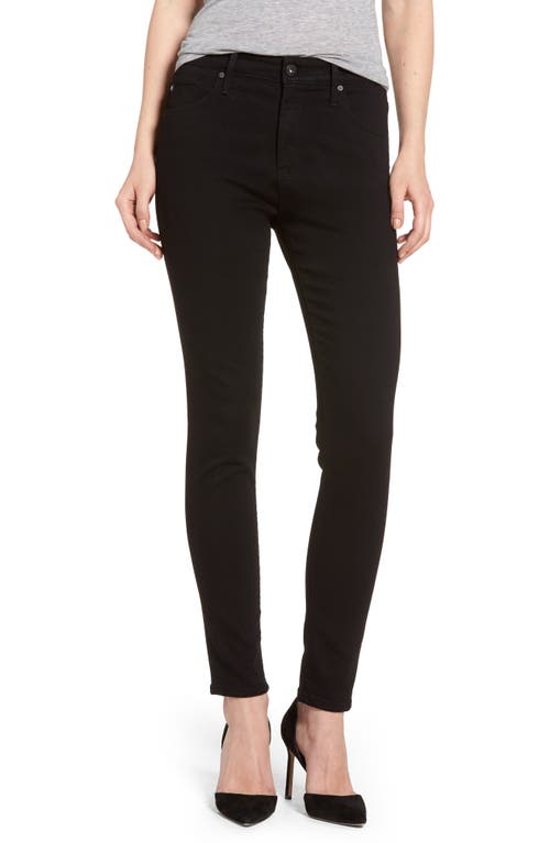 Farrah High Waist Ankle Skinny Jeans in Super BlacK