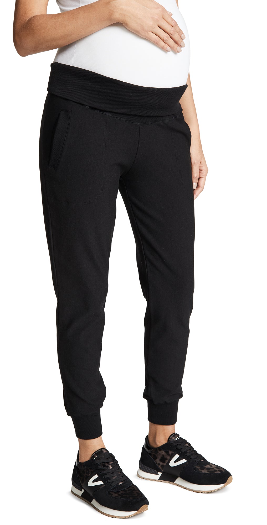 Plush Maternity Fold Over Joggers