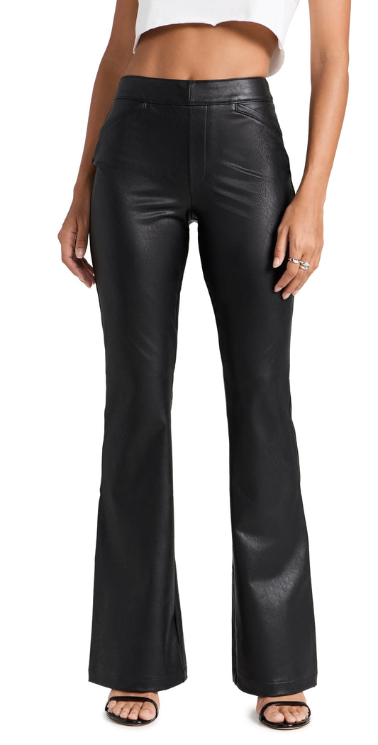 Leather-Like Flare Pants